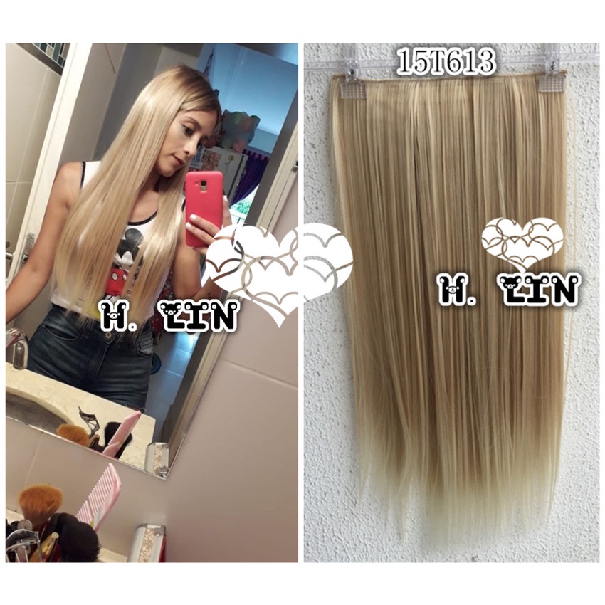cabelo aplique tic tac fibra organico cor 85h16 loiro com mechas loiro mel ombre hair liso ondulado cacheado
