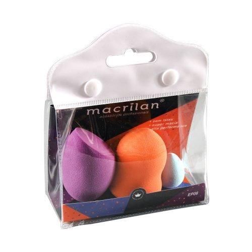 Trio Esponjas Maquiagem Profissional Super Macia Sem Látex Macrilan