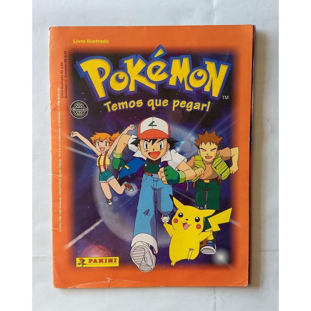 Álbum Figurinhas Pokémon Temos Que Pegar - Com Poster - - Escorrega o Preço