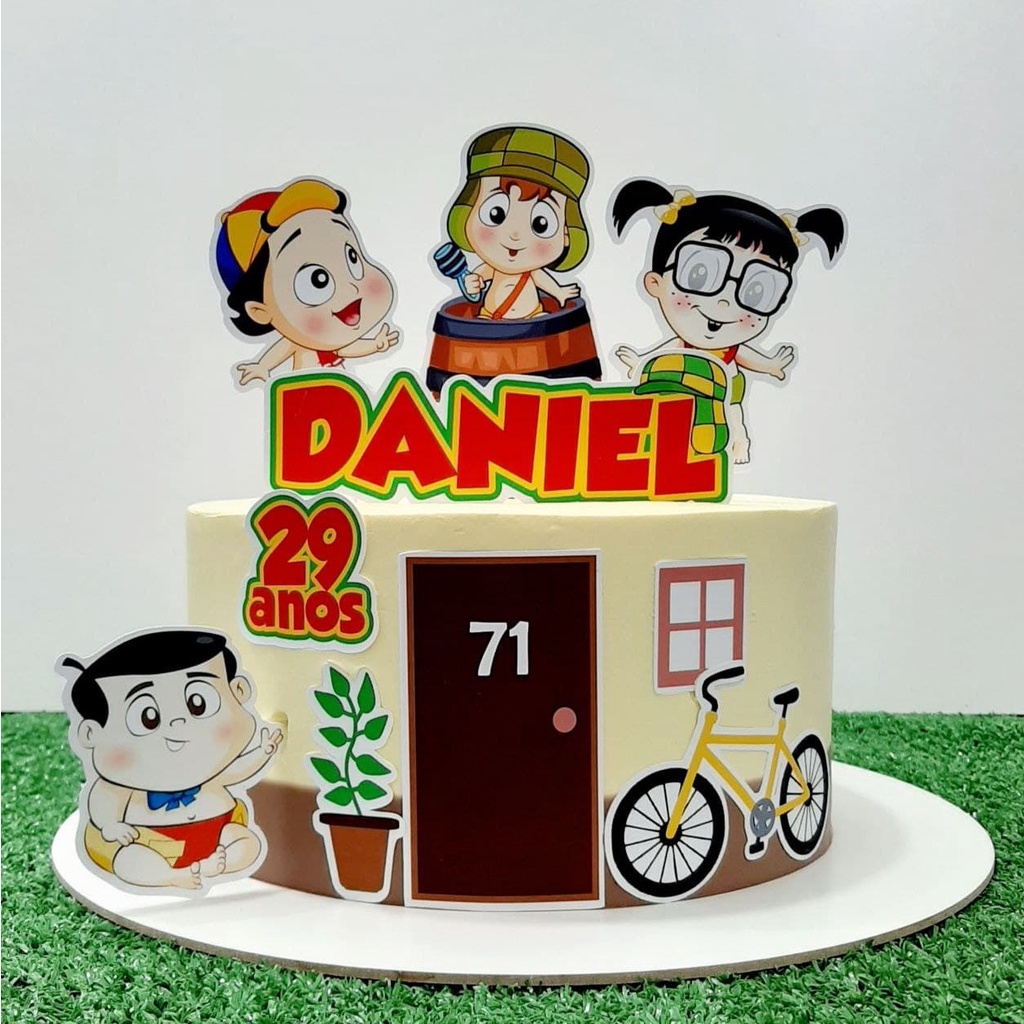 Topper Topo de Bolo Festa Personalizada Turma do Chaves Baby Bebê