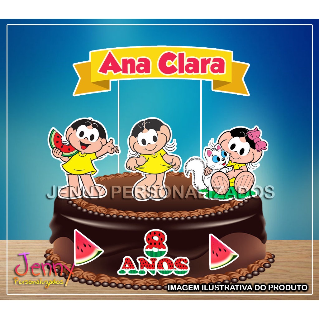 Topo Topper de bolo Magali Personalizado 2