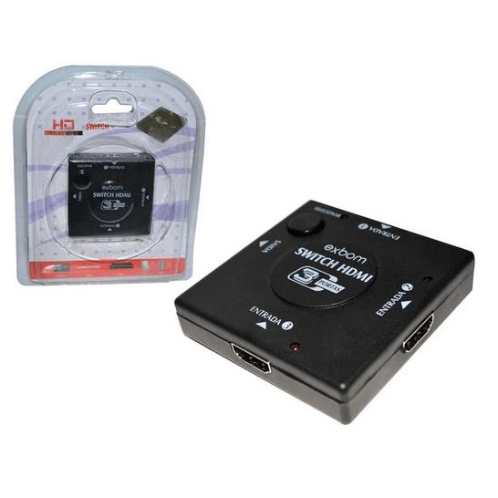 Chave Seletora Switch Hub Hdmi 3 Entradas X 1 Saida