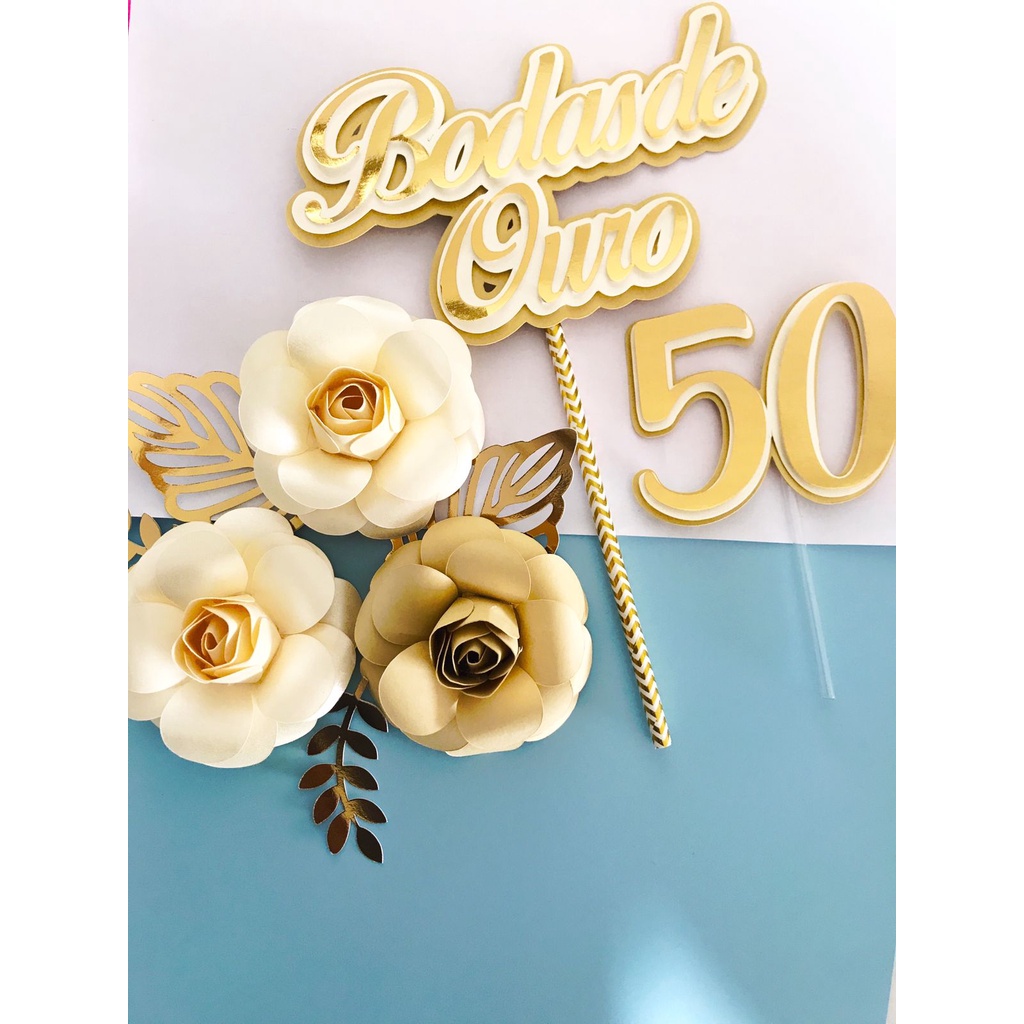topo de bolo bodas de ouro