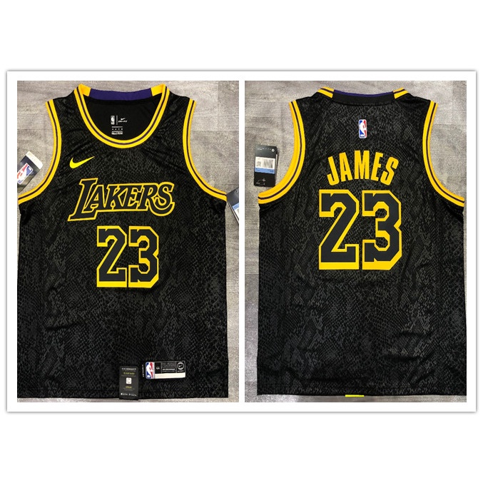 Nike LeBron James Black Los Angeles Lakers Name & Number Mamba T-Shirt