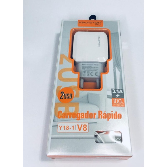 Carregado Turbo Original Rápido Com 2 USB Hmaston V8 J1 J2 J3 J5 J7 Prime J7 Pro