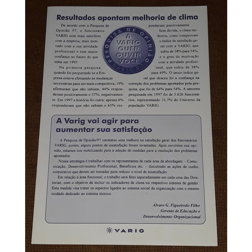 VARIG - Pesquisa De Opinião 97
