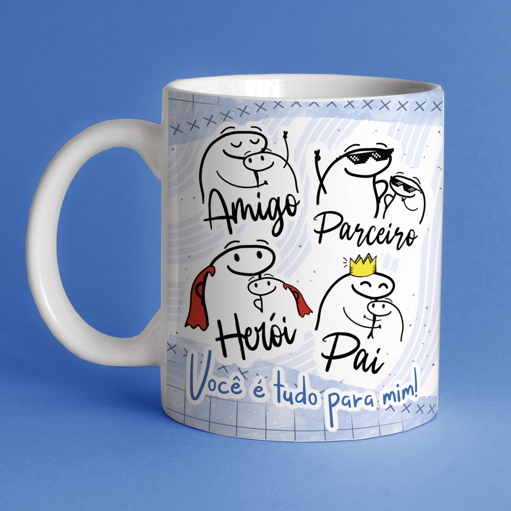 Caneca Personalizada  Dia dos Pais Flork - Lembrancinha dia dos Pais - Presente do dia dos Pais - Caneca de Ceramica