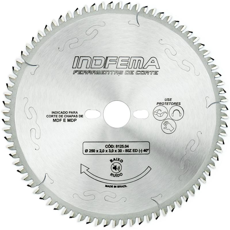Disco de Serra Circular de Widea HW 10 POL 250 MM 80 Dentes p/ MDF Baixo Ruído ED 40° 8125.04 INDFEM em Oferta na Shopee