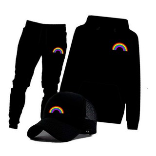 Kit Moletom + Calça + Boné Lgbt Arco Íris Envio Imediato