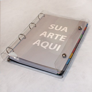 Caderno Argolado Fichário Universitário personalizado com sua arte | 250 folhas + divisórias em Oferta na Shopee