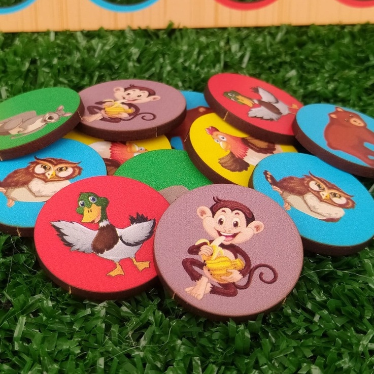 Jogo da Memória Pedagógico de animais para crianças em MDF, brinquedo de madeira colorido. em Oferta na Shopee
