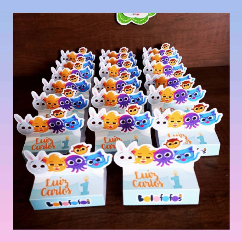 Porta Bis Duplo BOLOFOFOS 2 Personalizado | Lembrancinha Festa Infantil | Nome e Idade | Fazemos Todos os Temas(UNIDADE)
