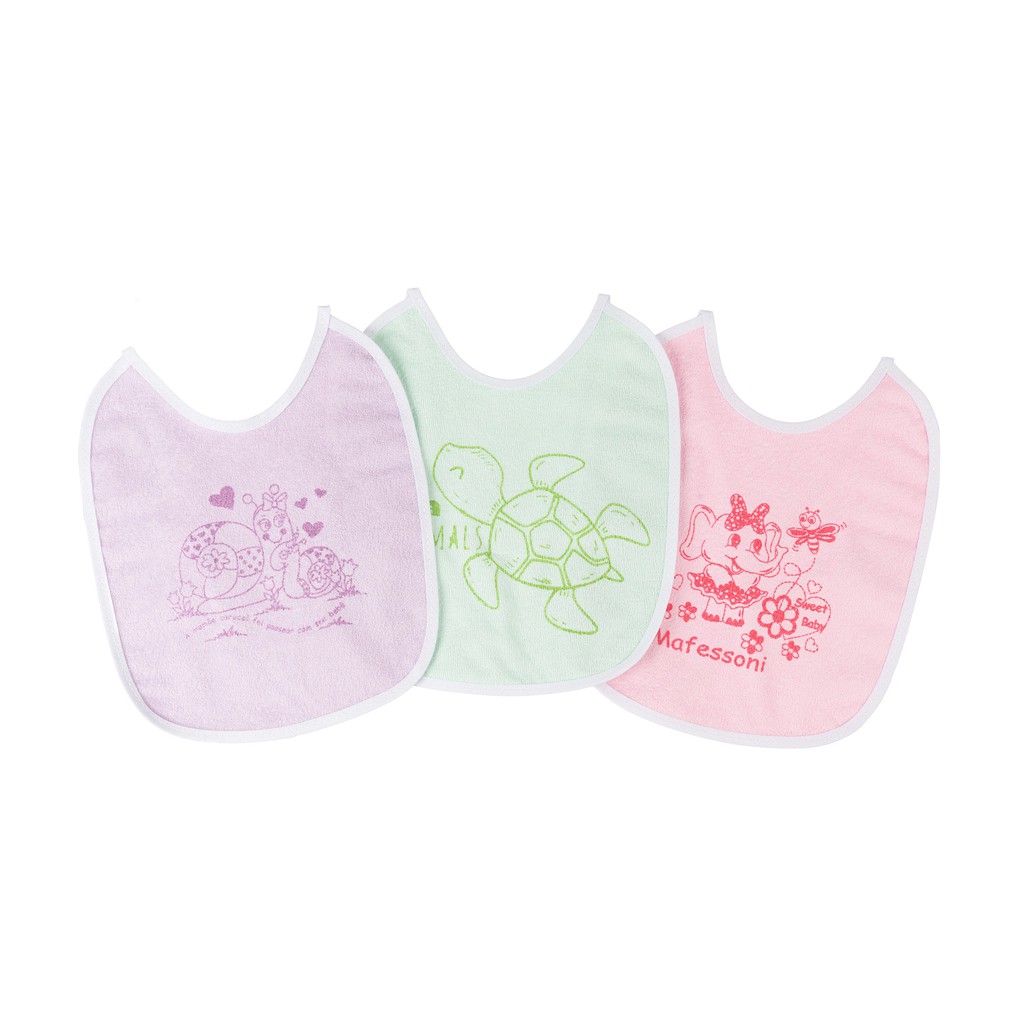 Kit 3 Babador Impermeável Felpudo 100% Algodão