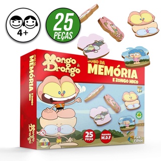 Jogo da Memória Mongo e Drongo 25 Peças Em Madeira - Pais e Filhos