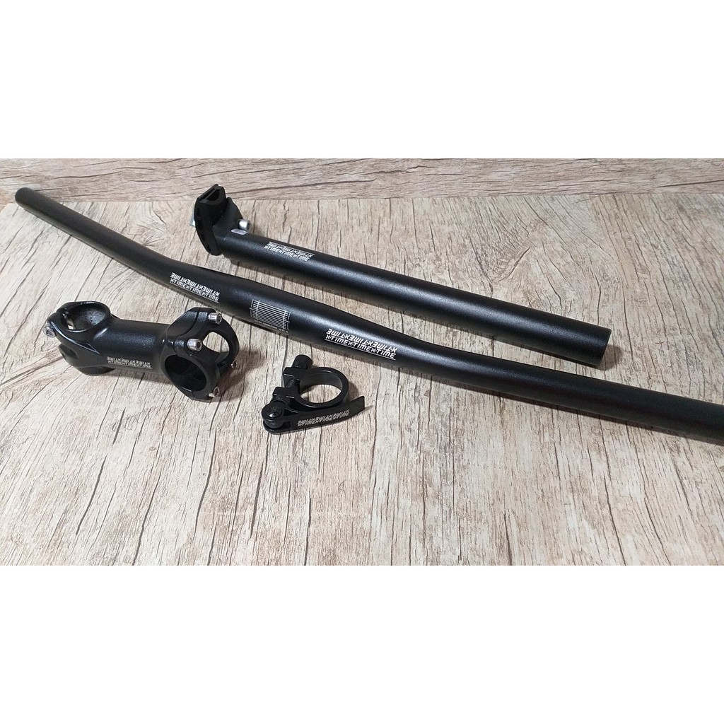 Kit Montagem Bike MTB Xtime - Guidão + Mesa 90 + Canote 27.2 + Abraçadeira Preto