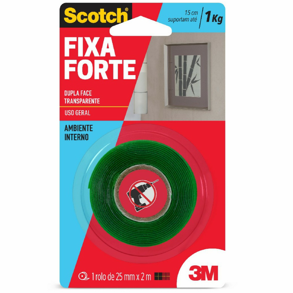 Fita Adesiva Dupla Face Transparente 24mmx2m Fixa Forte 3M em Oferta na Shopee