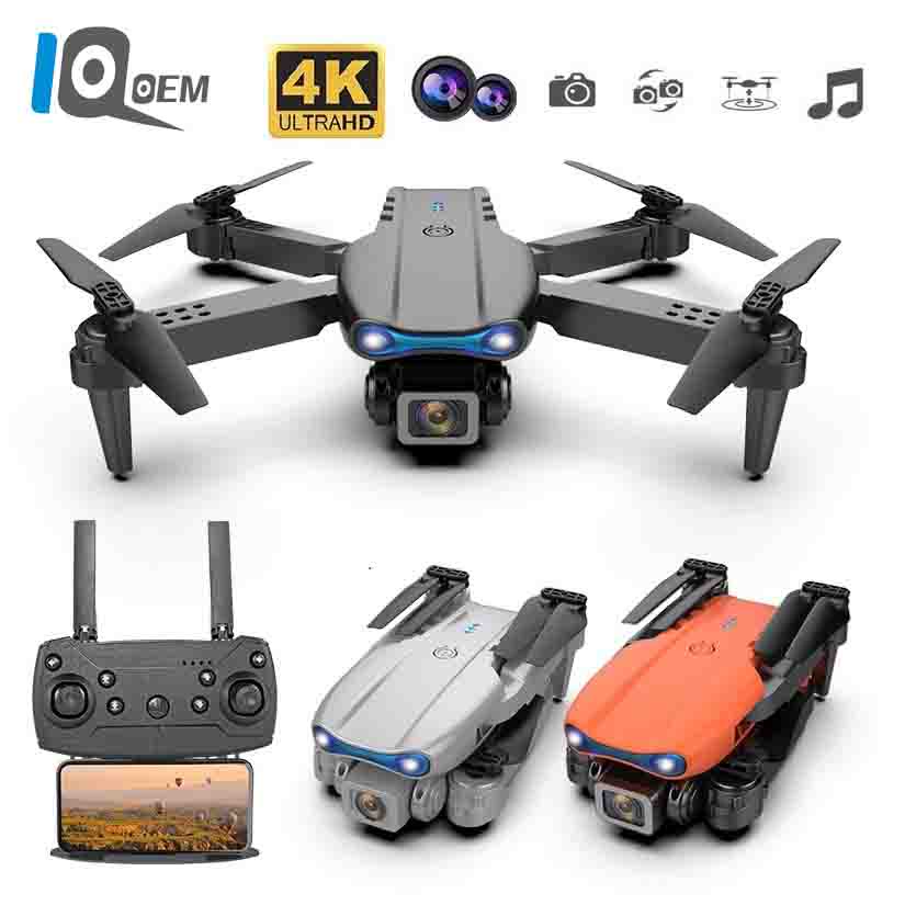 E99 Pro drone 4K 1080P HD Câmera Dupla Portátil E Dobrável Um Botão Descolagem Desembarque Profissional Quadricóptero UAV 2021 Modelos Populares Moldura De Proteção Da Hélice Livre