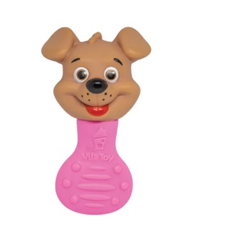 Chocalho E Mordedor Cachorro Bebê Super Macio Vila Toy