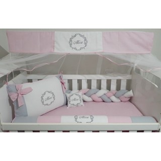 Kit Berço Arabesco Personalizado Americano Completo 9 Peças 100% Algodão em Oferta na Shopee