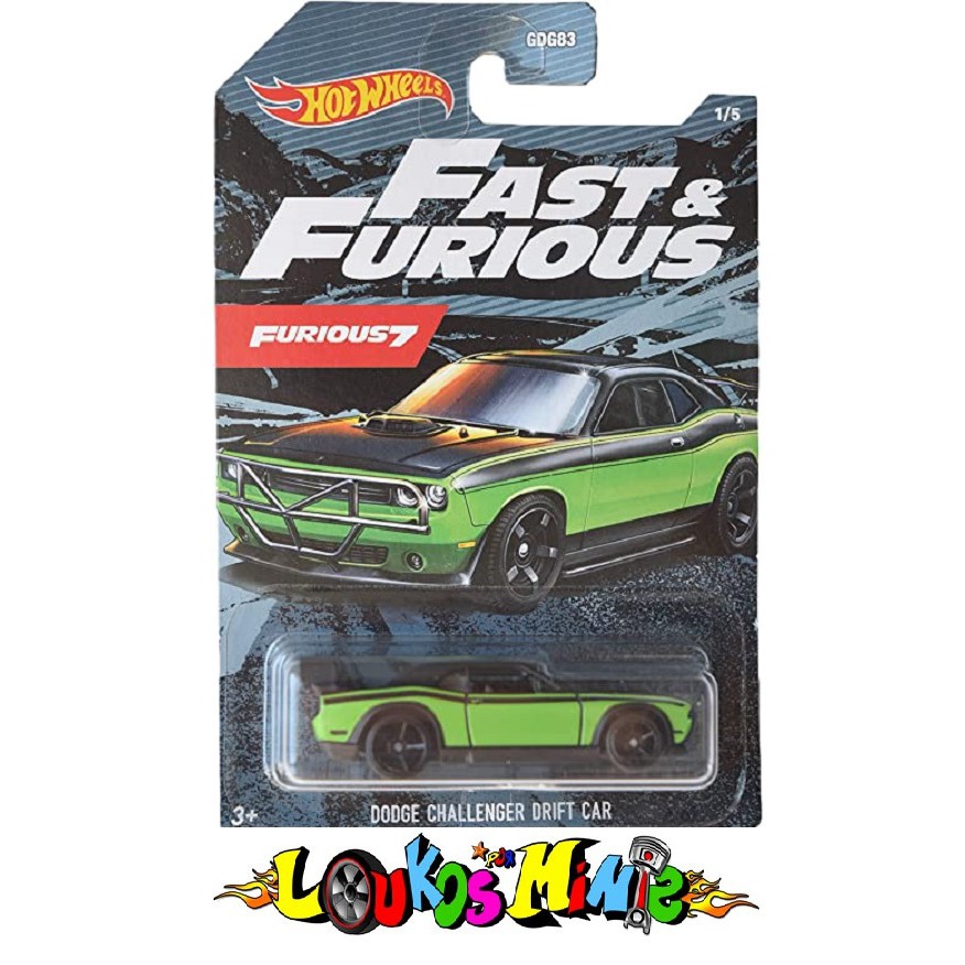 Hot Wheels Dodge Challenger Drift Car Fast & Furious Velozes