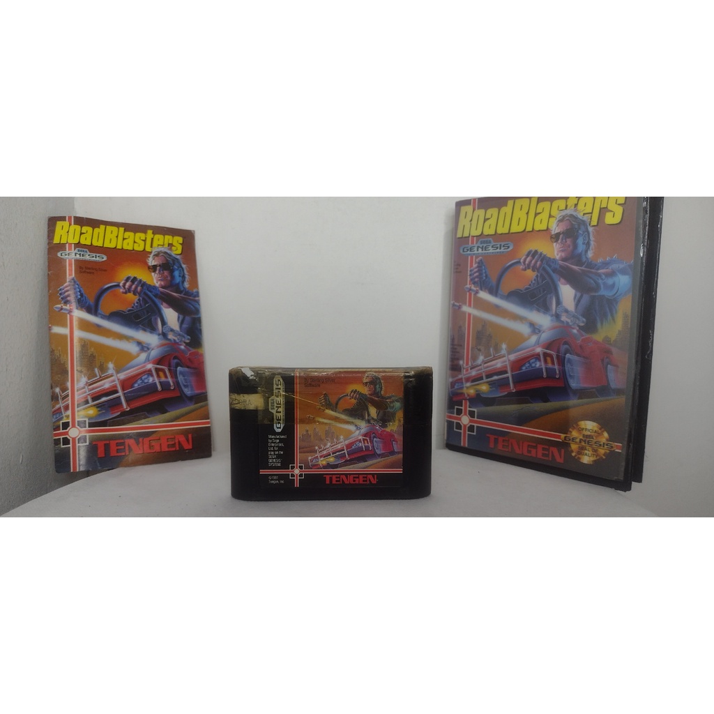 ROAD BLASTER SEGA MEGA DRIVE/GENESIS C/ MANUAL E CAIXA ORIGINAL