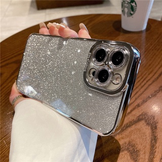 Capa Flexível De Luxo Com Glitter 6D Revestimento Transparente Para iPhone 13 Pro/12/11 MAX/7 +/8Plus/SE 2020/XR/XS