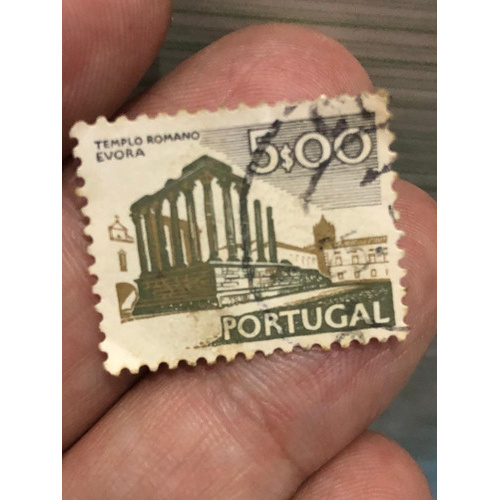 Selo Portugues Templo Romano Evora  5,00 Ano 1974