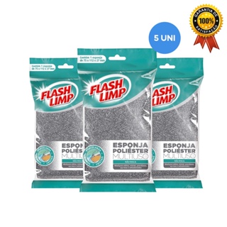 Esponja Poliester Loucas Kit 5 Uni EP1416360 Flash Limp em Oferta na Shopee