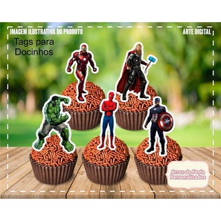 60 Tags Toppers Para Doces Docinho Vingadores Mod.02