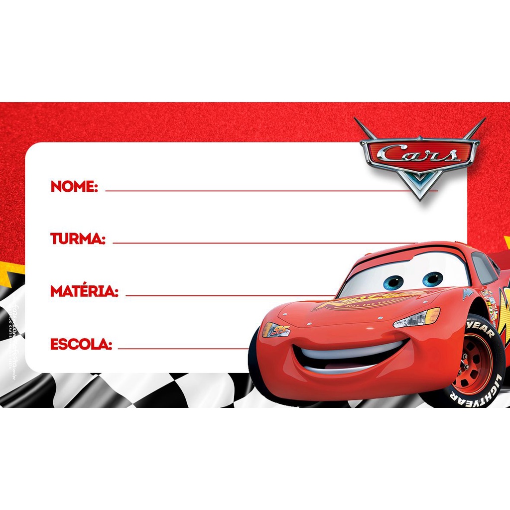 Etiqueta Escolar Mcqueen: Onde Comprar | BuscaProdutos