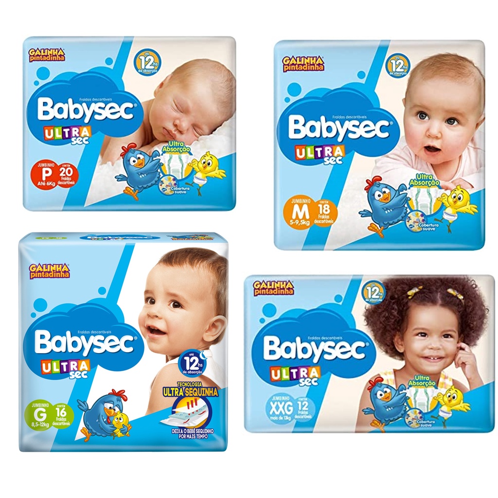 Fralda Galinha Pintadinha Babysec Ultra P M G XG OFERTA 