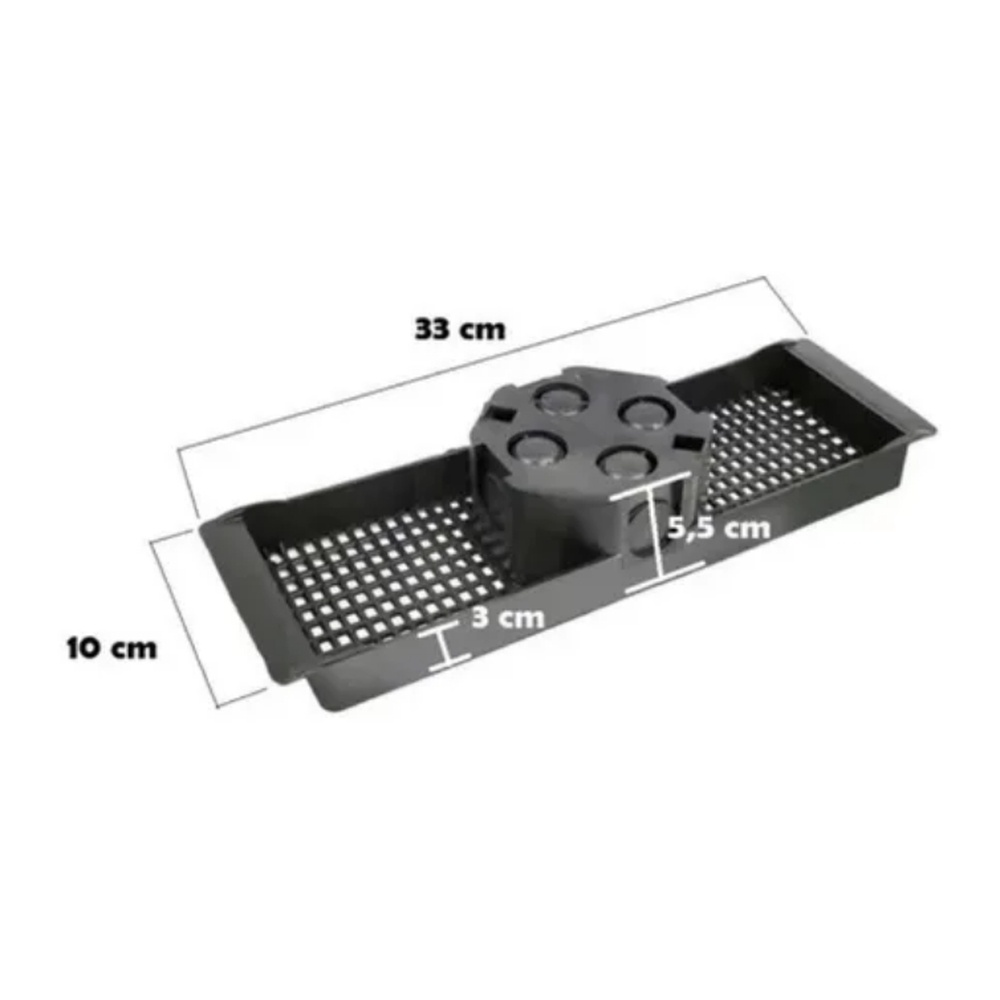 Caixinha De Luz Teto Suporte Para Laje 30cm Preto Amarela