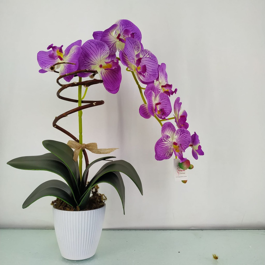 Arranjo Orquídea Artificial Lilás Decoração Mesa Enfeite | Shopee Brasil