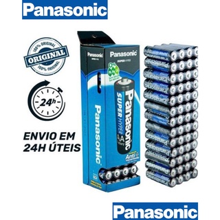 Pilha Bateria AA Super Hyper Cilíndrica Panasonic caixa com 52 unidades Original Promoção