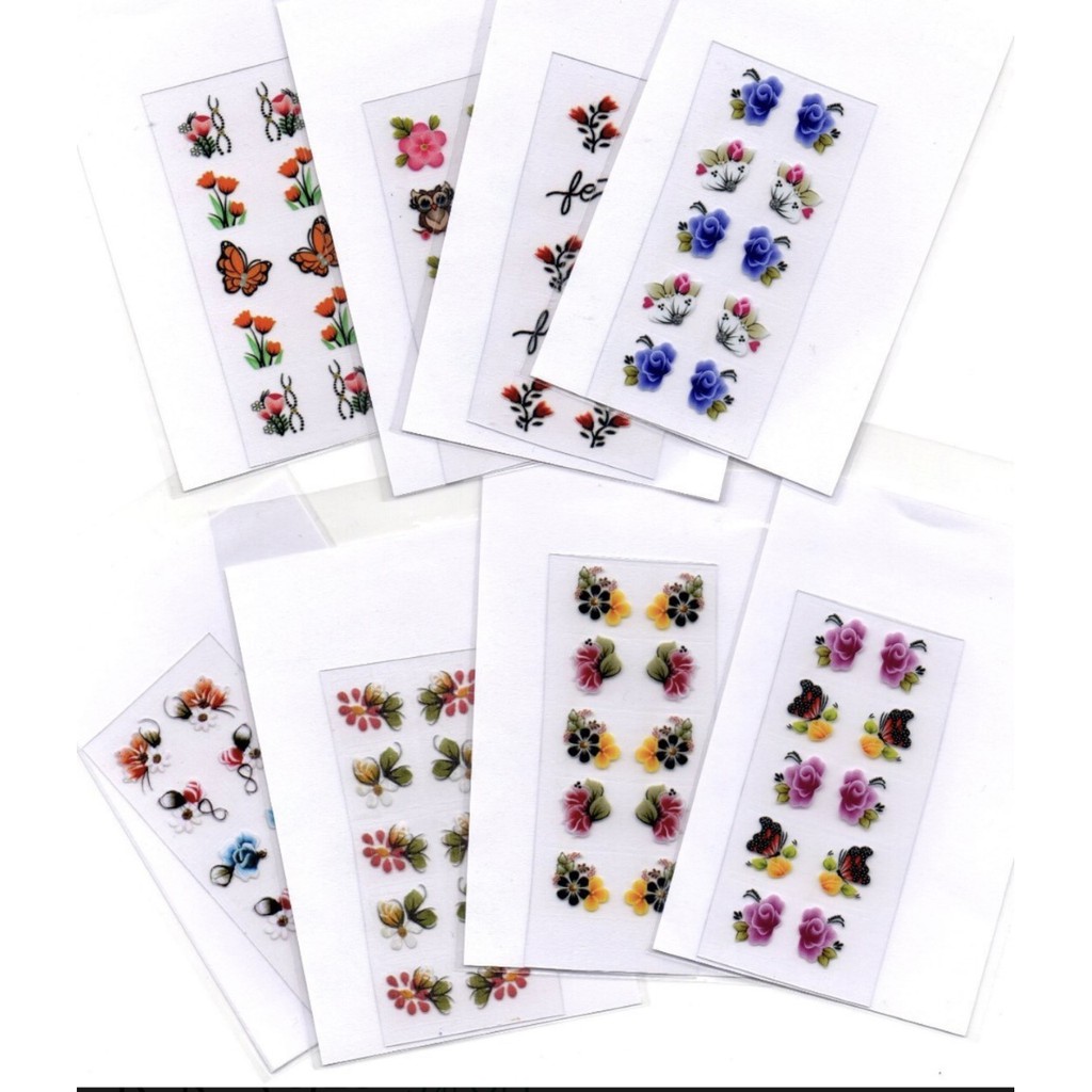 Adesivos de Unha (1 cartela com 10 desenhos) A004 | Shopee Brasil