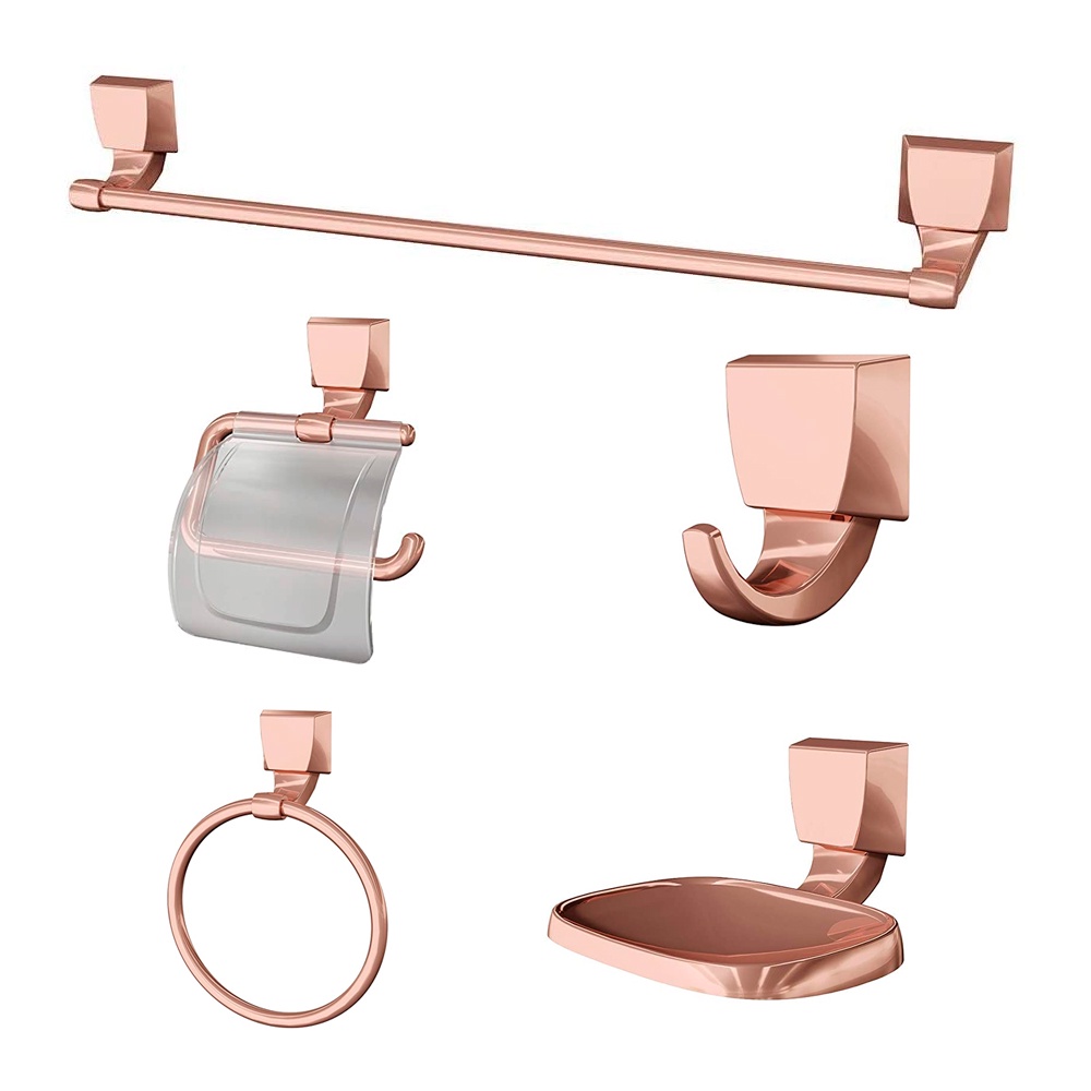 Kit Banheiro 5 Peças Attic Quadra Rose Gold 2000 F24 Lorenzetti em Oferta na Shopee