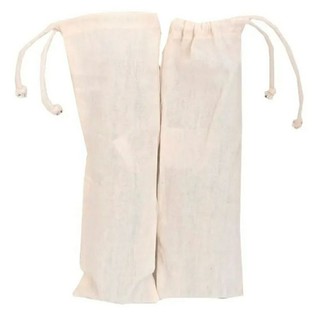 10 Saquinho Ecobag Porta canudo, talheres algodão cru liso em Oferta na Shopee
