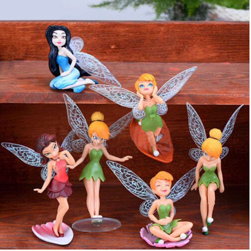 6 Peças/Jogo Boneco De Ação De PVC Tinkerbell/Tinker Bell/Fada em Oferta na Shopee