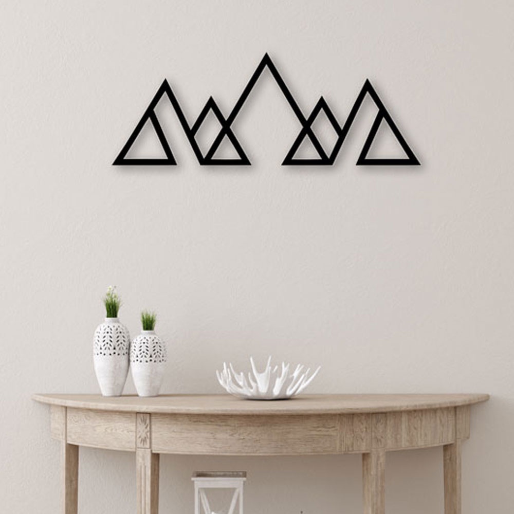 Quadro Decorativo Pirâmides Triângulos Preto em Oferta na Shopee