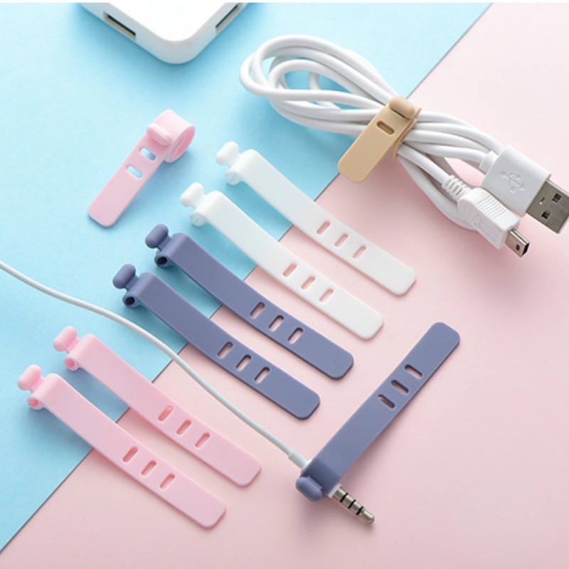 4 Pçs Cabo Organizador Titular De Carregamento Enrolador Braçadeira Silicone Carregador USB Protetor Mini Acessórios
