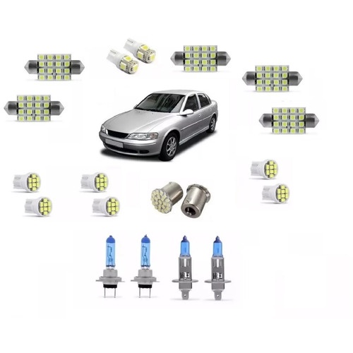 Kit Lampada Super Branca Vectra 97 a 2004 Farol + Leds em Oferta na Shopee