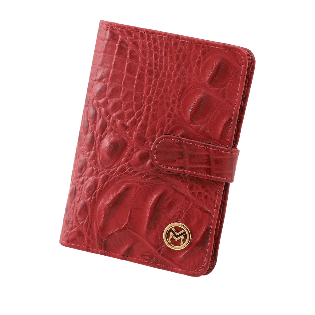 Carteira Feminina Couro Legítimo de Toque Croco C/ Botão Mariart Nani