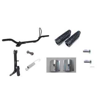 Kit Estribo + Cavalete Lateral + Borracha Titan Fan 150 160 completo com parafusos