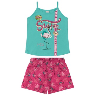 Conjunto Infantil Feminino Flamingo Rovitex Verde