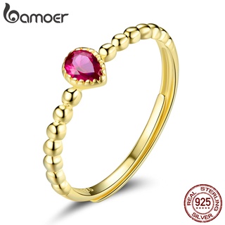 Bamoer Anel De Dedo Com Cubic Zircon Authentic Prata 925 Tamanho Ajustável Moda Jóias Banhado A Ouro Para As Mulheres & Meninas Presentes SCR745