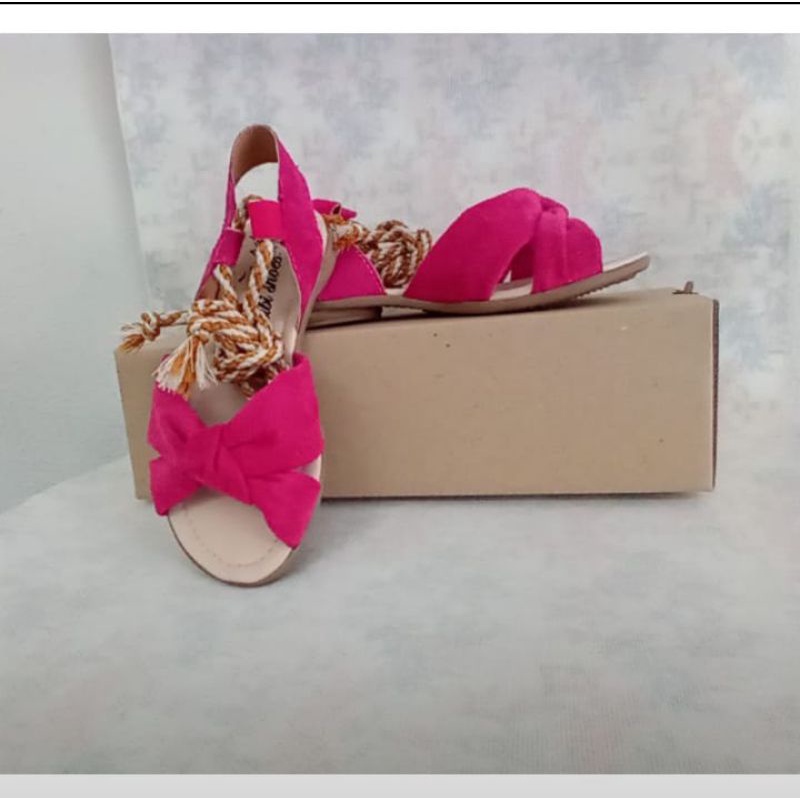 Sandália infantil feminina de amarrar no tornozelo conforto dia a dia