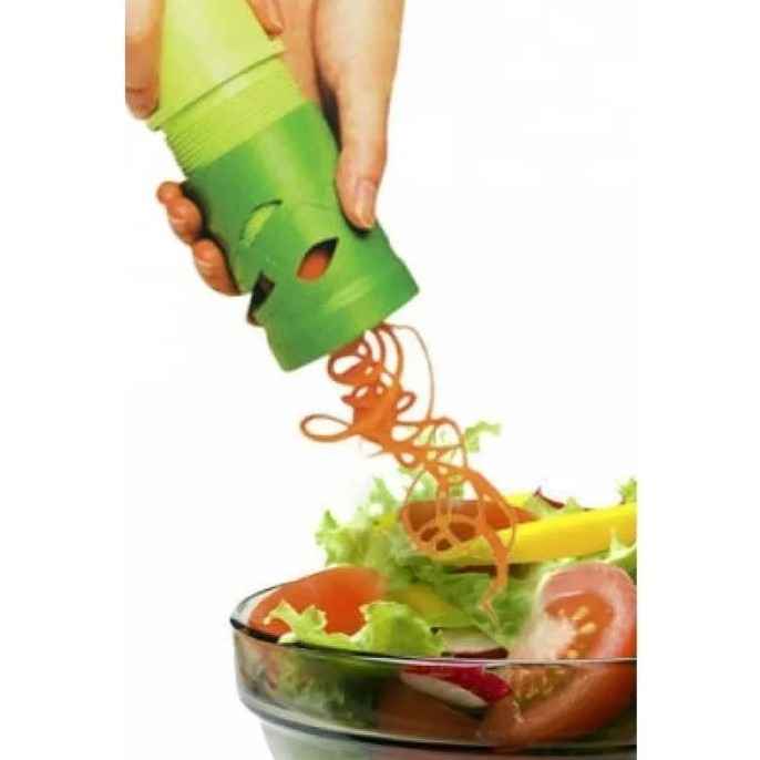 Processador Espiral De Frutas E Vegetais Manual E Portátil Verde