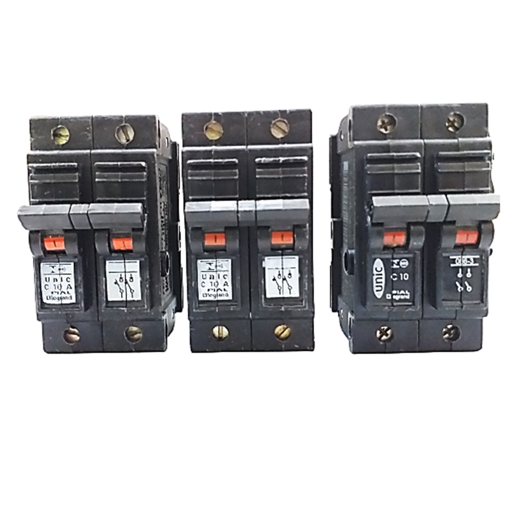 KIT 03 DISJUNTOR  BIPOLAR 10A UNIC PIAL LEGRAND COD. 09925