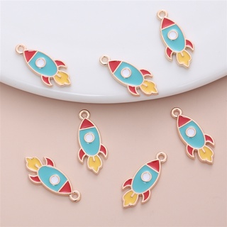 10 Pçs/Set Summer Girly Kawaii Foguete Acessórios Resina Esmalte Encantos Jóias Fazendo Suprimentos Colar De Pingente Brinco Das Mulheres