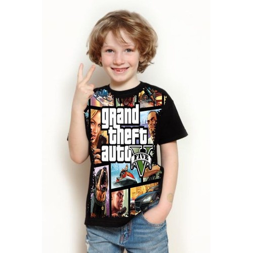 Camiseta Infantil Gta V Theft Auto V | Shopee Brasil